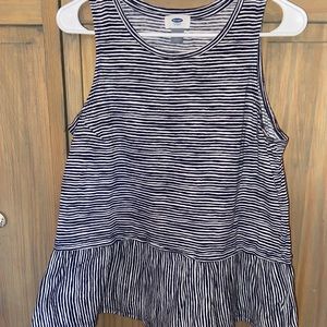 Old Navy Striped Ruffle Tank